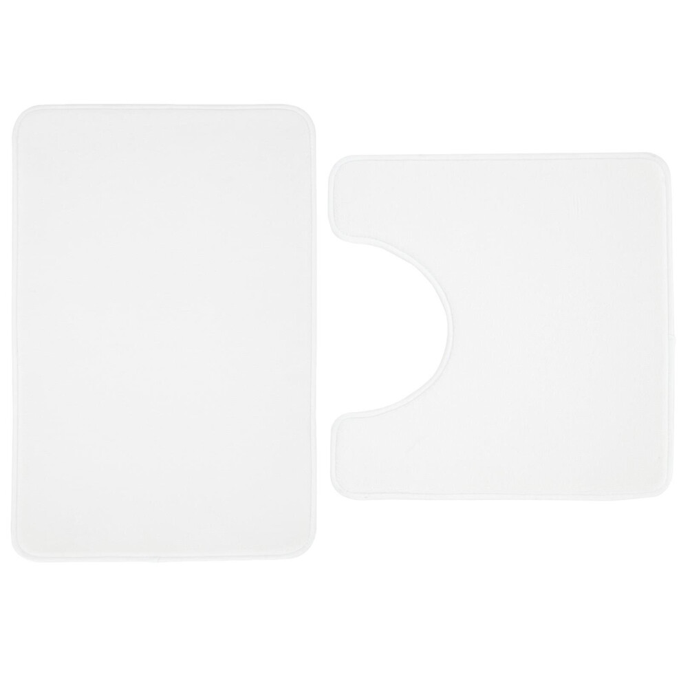 Antibacterial Memory Foam Bath & Ped Mat White