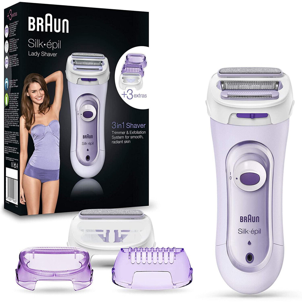 Braun Silk-Ã©pil 5 Lady Shaver, 3-in-1 Electric Shaver, Trimmer and Exfoliation System