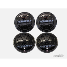 MODIFIX-CO-UK VW High Gloss Black Alloy Wheel Centre Hub Caps 4pcs VW Golf MK7 Passat Tiguan 66mm
