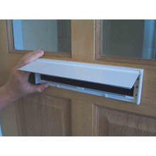(White) Letterbox Draught Excluder Seal Brush Flap Letter Box Metal Weather Cover