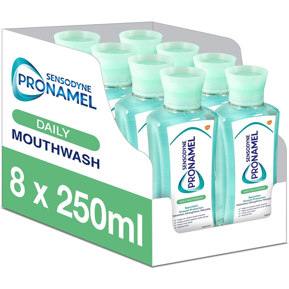 Photos - Toothpaste / Mouthwash Sensodyne Pronamel Mouthwash, Alcohol Free Daily Enamel Care Mouthwash 250 ml, Pack of 8