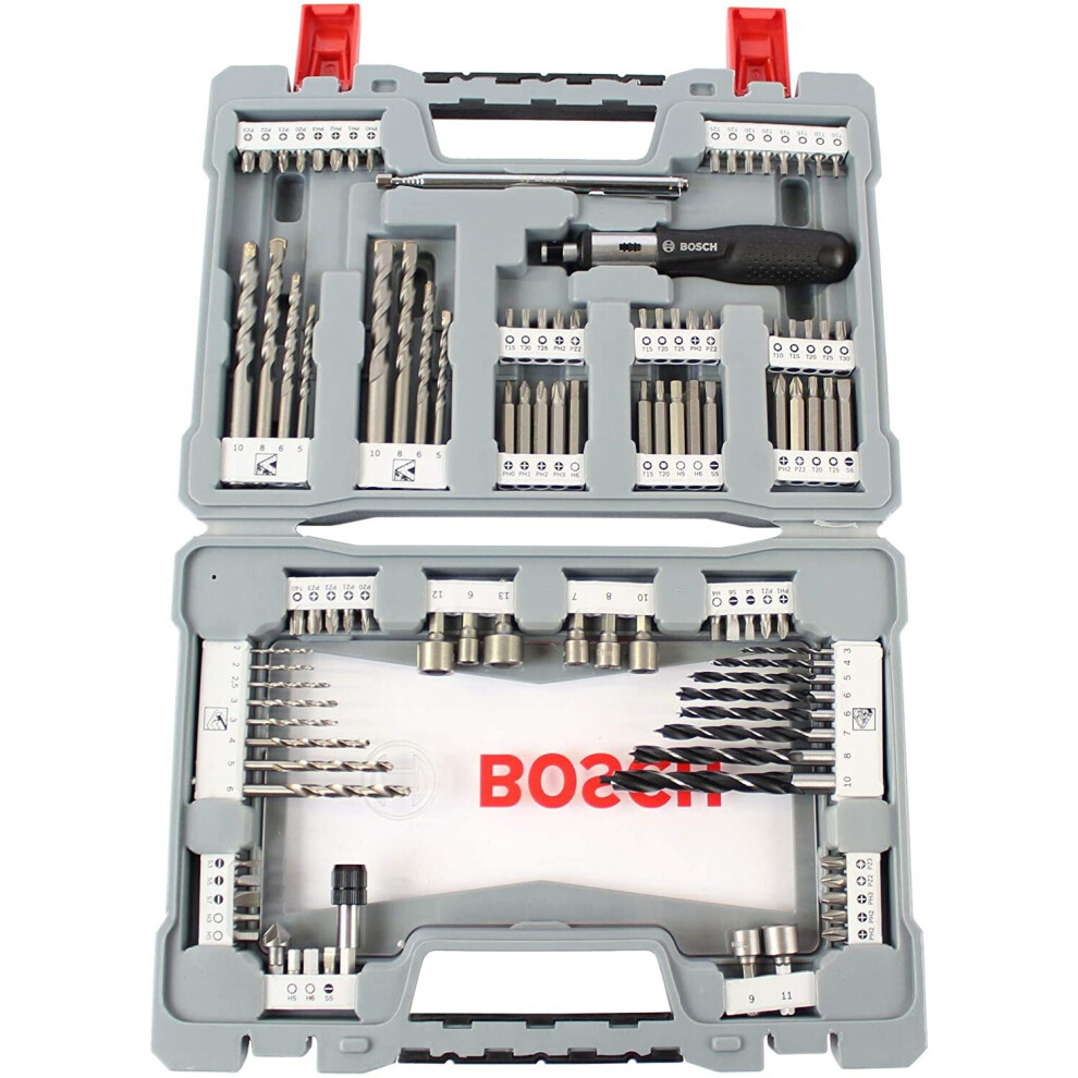Bosch Professional 2608P00236 Drill Screwdriver bit Set, Silver, Set of 105 Pieces