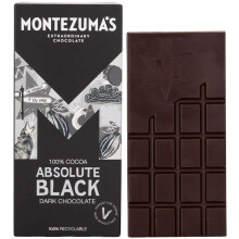 Montezuma's Absolute Black 100% Cocoa Dark Chocolate GlutenFree and Vegan 90g Bar