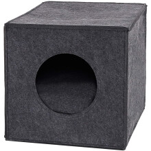 dibea Felt Cave with Pillow Cats Cave Shelf 33 x 37 x 33 cm Dark Grey