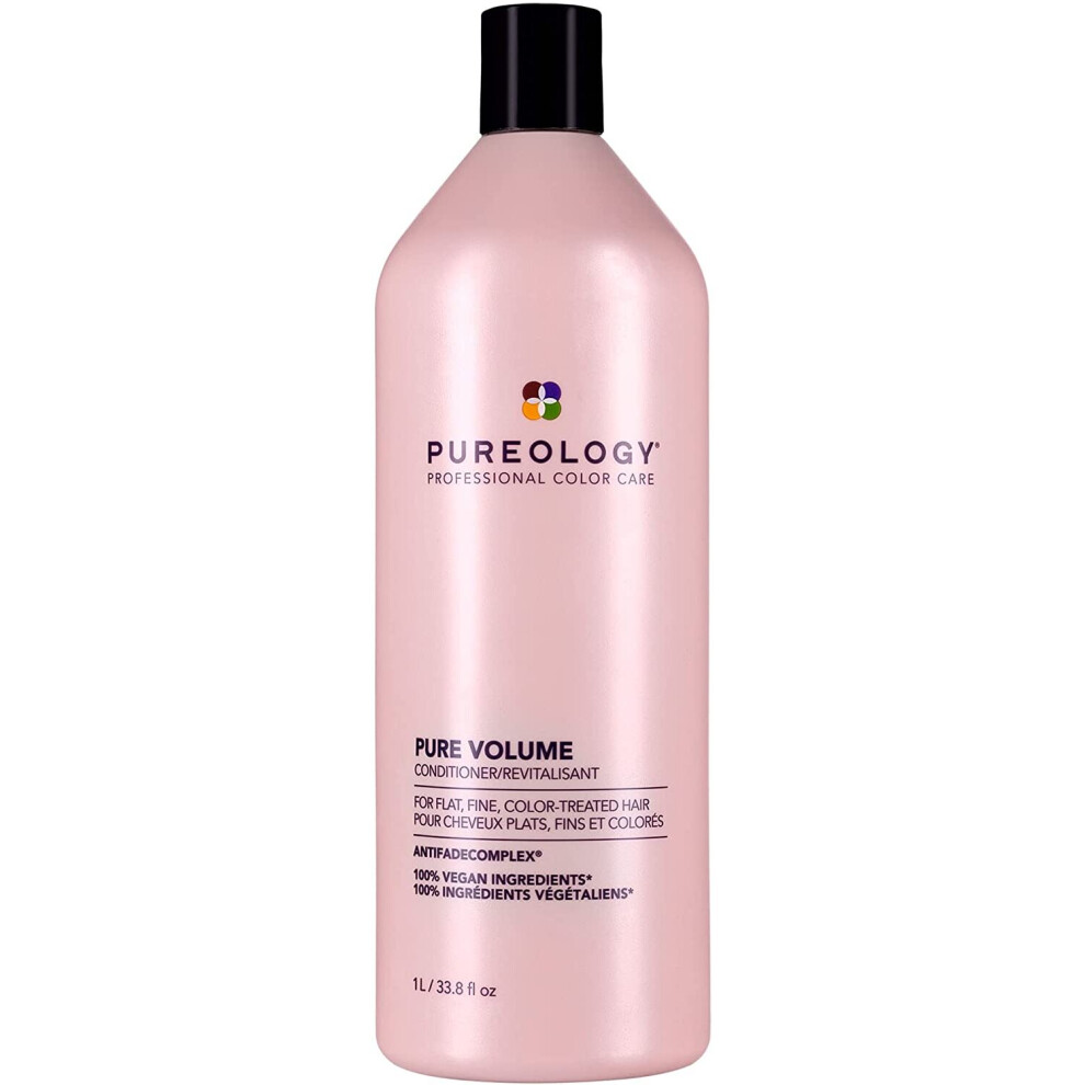 Pureology | Pure Volume | Conditioner | For Flat, Fine, Colour-Treated Hair | Adds Weightless Volume | Vegan