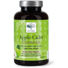 New Nordic, Apfelessig Vegane Gummis, Apfel, 60 Gummis