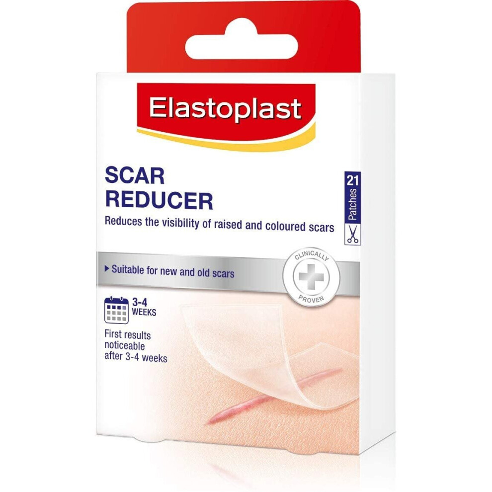 Elastoplast Scar Reducer Plasters (21 Pieces), Quick and Convenient Scar Cover Up Treatment, Scar Sheets to Reduce Visbility of Scars, Scar Plaster Pa