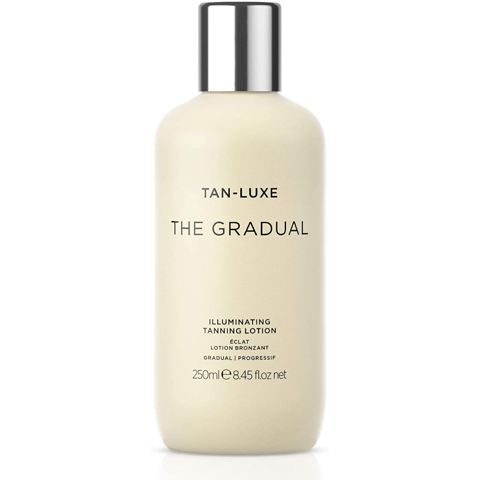 Tan Luxe THE GRADUAL Fake Tan Lotion, (250 ml) Self Tanning Skin Care with Gradual Glow, Cruelty Free & Vegan