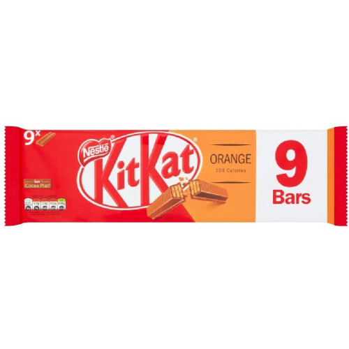 KitKat KITKAT 2 Finger Orange Biscuits Bar, Pack of 9
