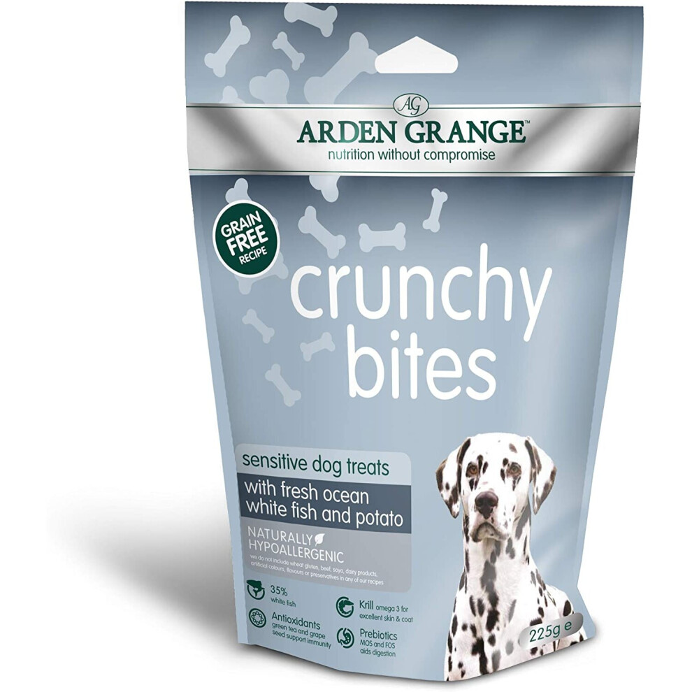 Arden Grange Crunchy Bites Sensitive - Grain Free - Ocean White Fish And Potato Set Of 10