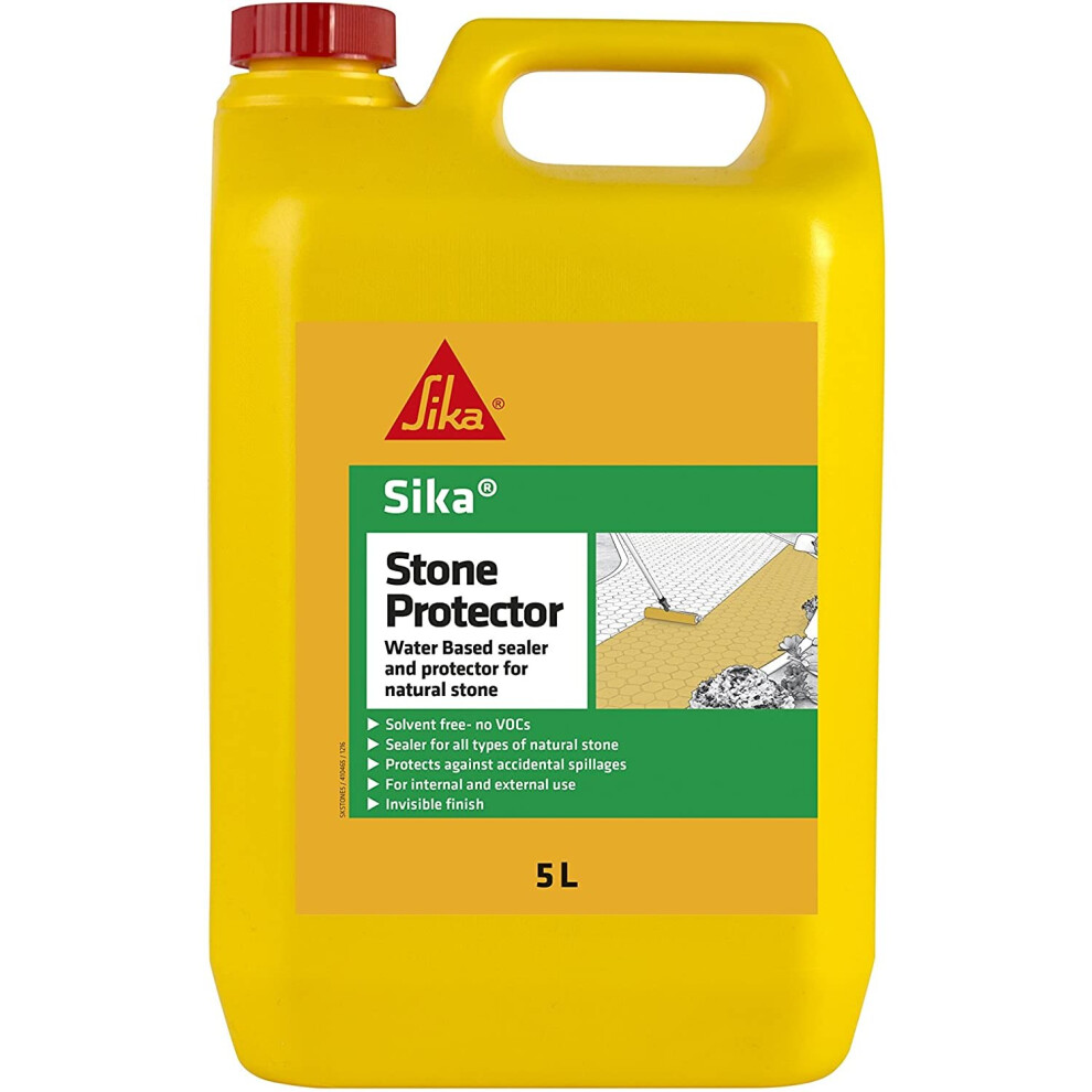 Sika SKSTONE5 Stone Protector - Water Based Sealer And Protector For Natural Stone, Clear, 5 Litre