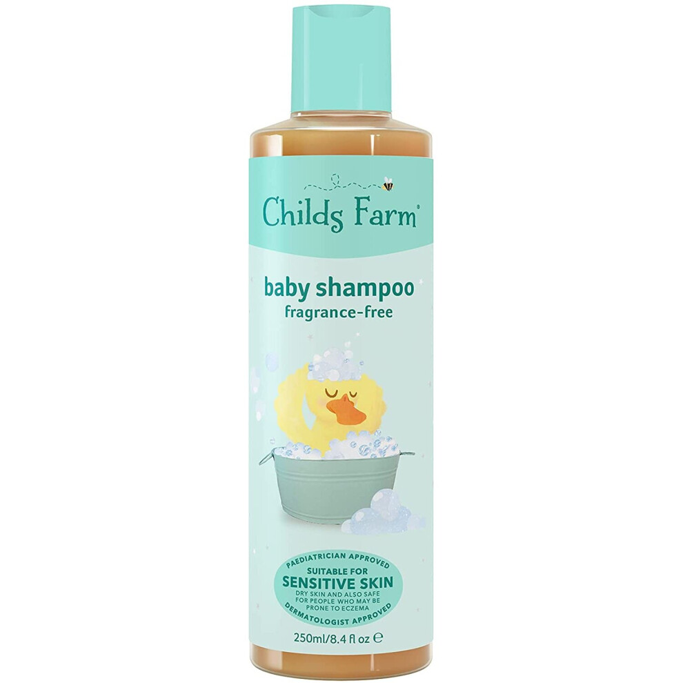 Childs Farm - Baby Shampoo, Gently Cleanses, Sensitive Skin & Scalp, Unfragranced, Suitable For Newborns, 250ml