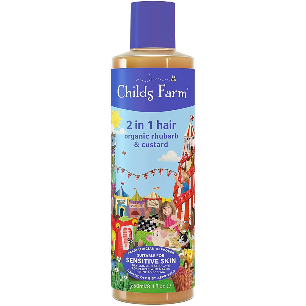 Childs Farm Childrens 2 in 1 Shampoo & Conditioner Rhubarb & Custard, 250ml