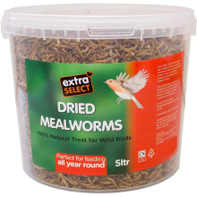 Extra Select Dried Mealworms Wild Bird Feed Treat, 5 Litre