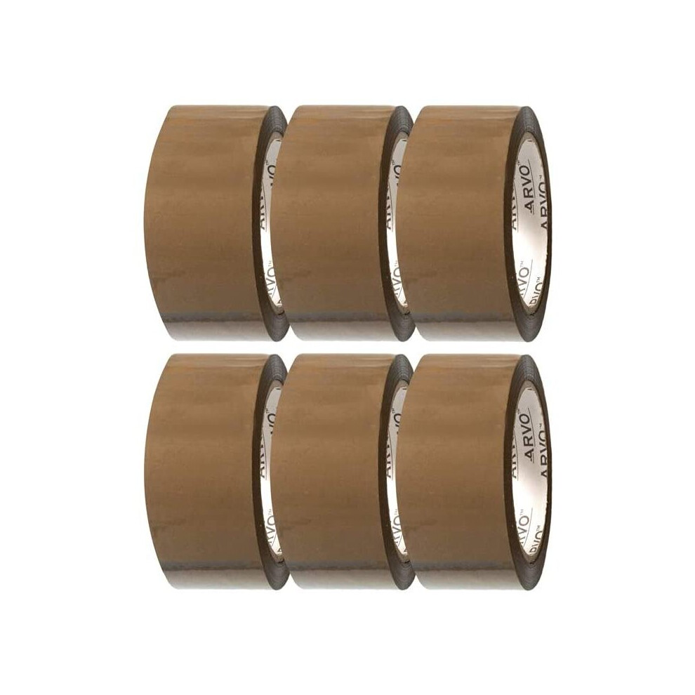 Packing Tape 6 Rolls 48mm x 60m, Parcel Tape, Heavy Duty Brown Tape for Packing Boxes, Moving House - Packaging Tape