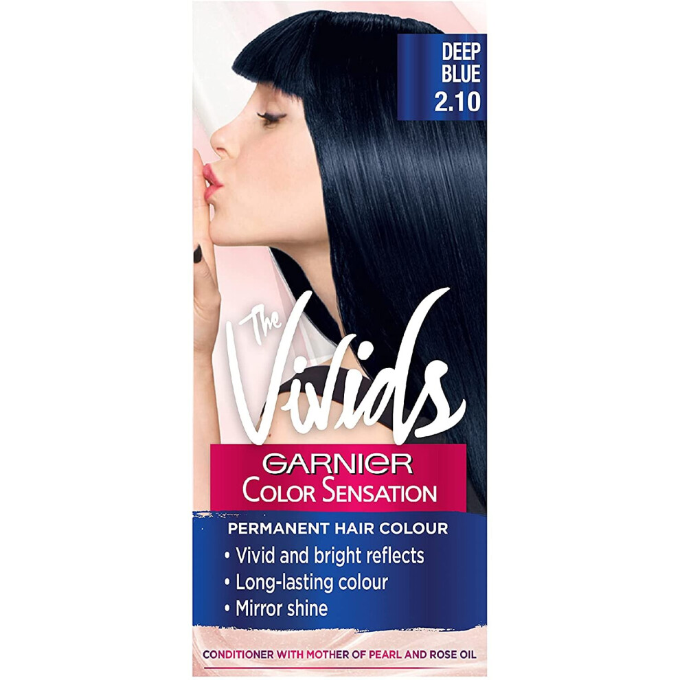 Garnier Color Sensation Vivids Blue Hair Dye Permanent 2.10 Deep Blue