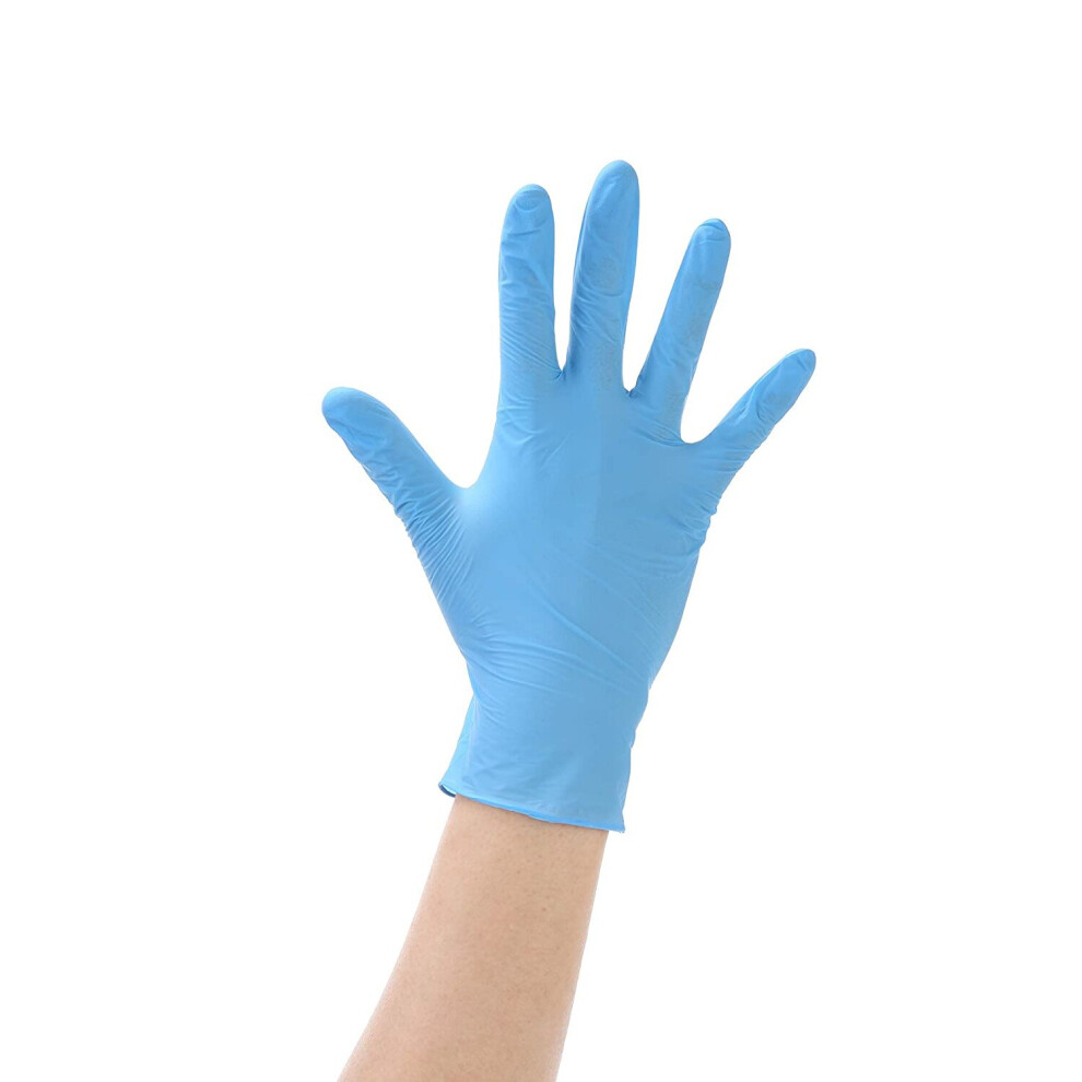 Disposable Nitrile Gloves, Powder Free, Blue, Size M (Pack of 100 Pieces)