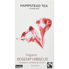 Hampstead Organic Rosehip Hibiscus 20 Teabags (Pack of 4 Total 80 Teabags)