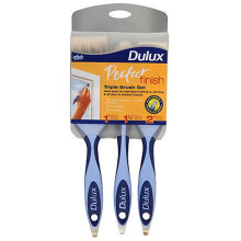 Dulux 400325 Perfect Finish Triple Brush Set, 3 Pieces - Blue