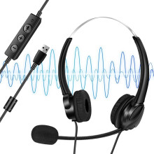 USB Headset with Microphone?2.2m Length PC Headset with Adjustable Noise Canceling Earphone Call Center Headset?Multi-Use USB Headset Earphone for