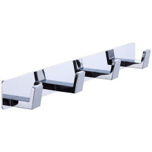 BOOKARROW 4 Coat Hooks Wall Mount Screw in Door Hooks Chrome Bath Towel and Robe Rack Hook in Bathroom or Kitchen 410