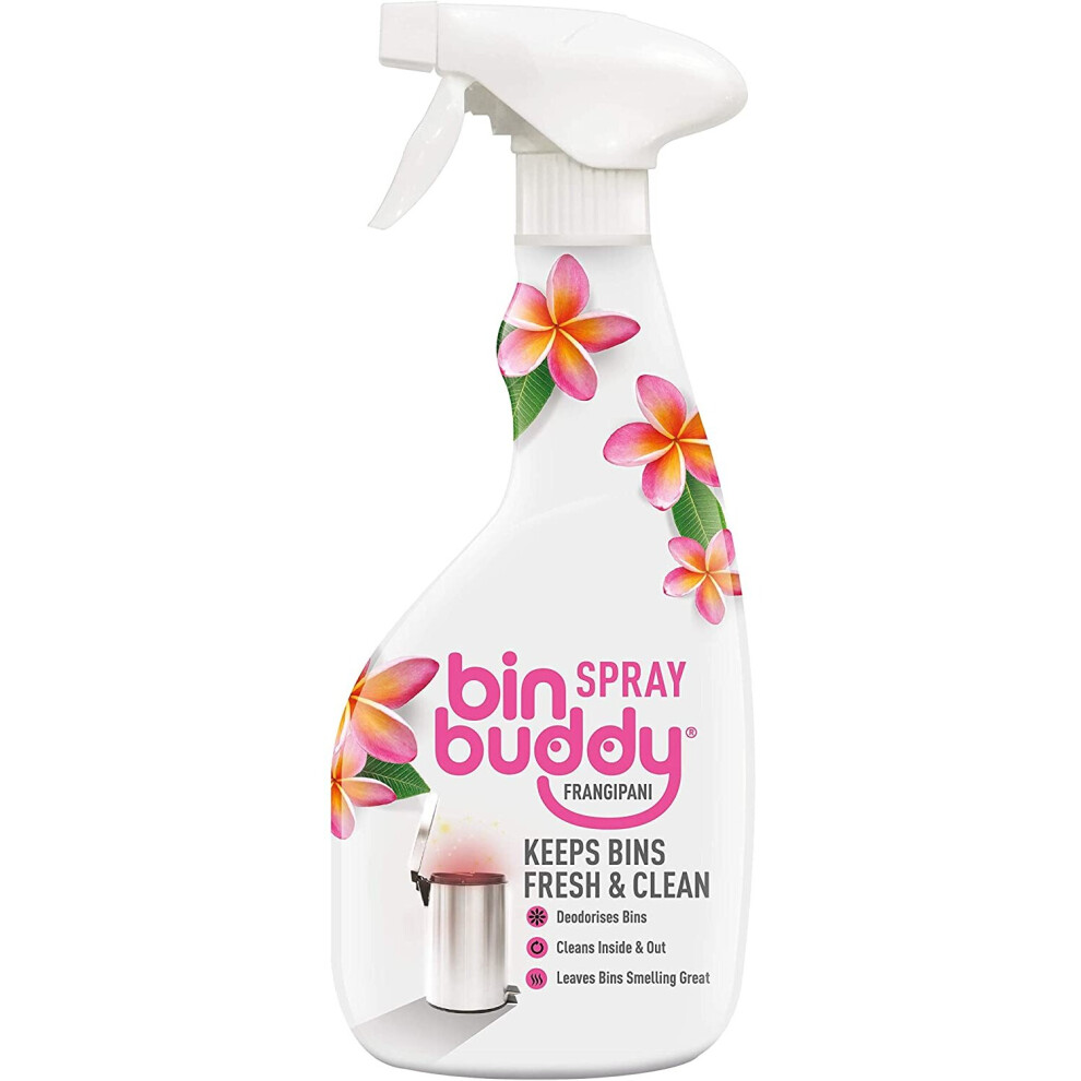 Bin Buddy Indoor and Outdoor Bin Freshening Frangipani Spray, Floral Pink, 500ml