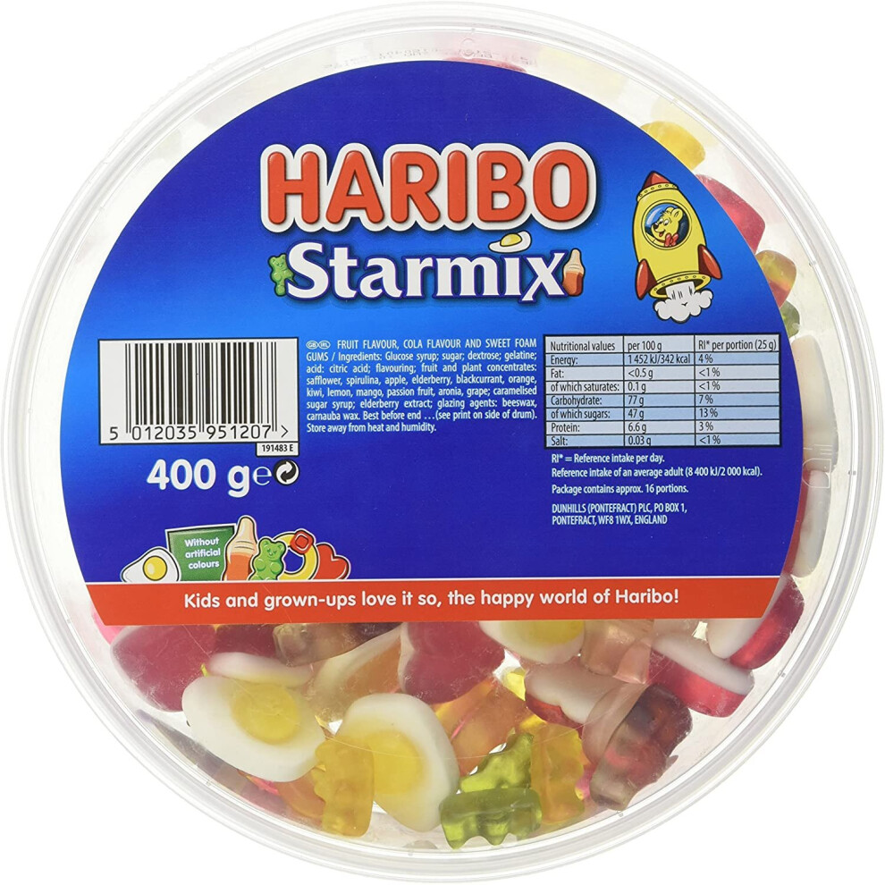 Haribo Starmix Bulk Sweets Drum 400g