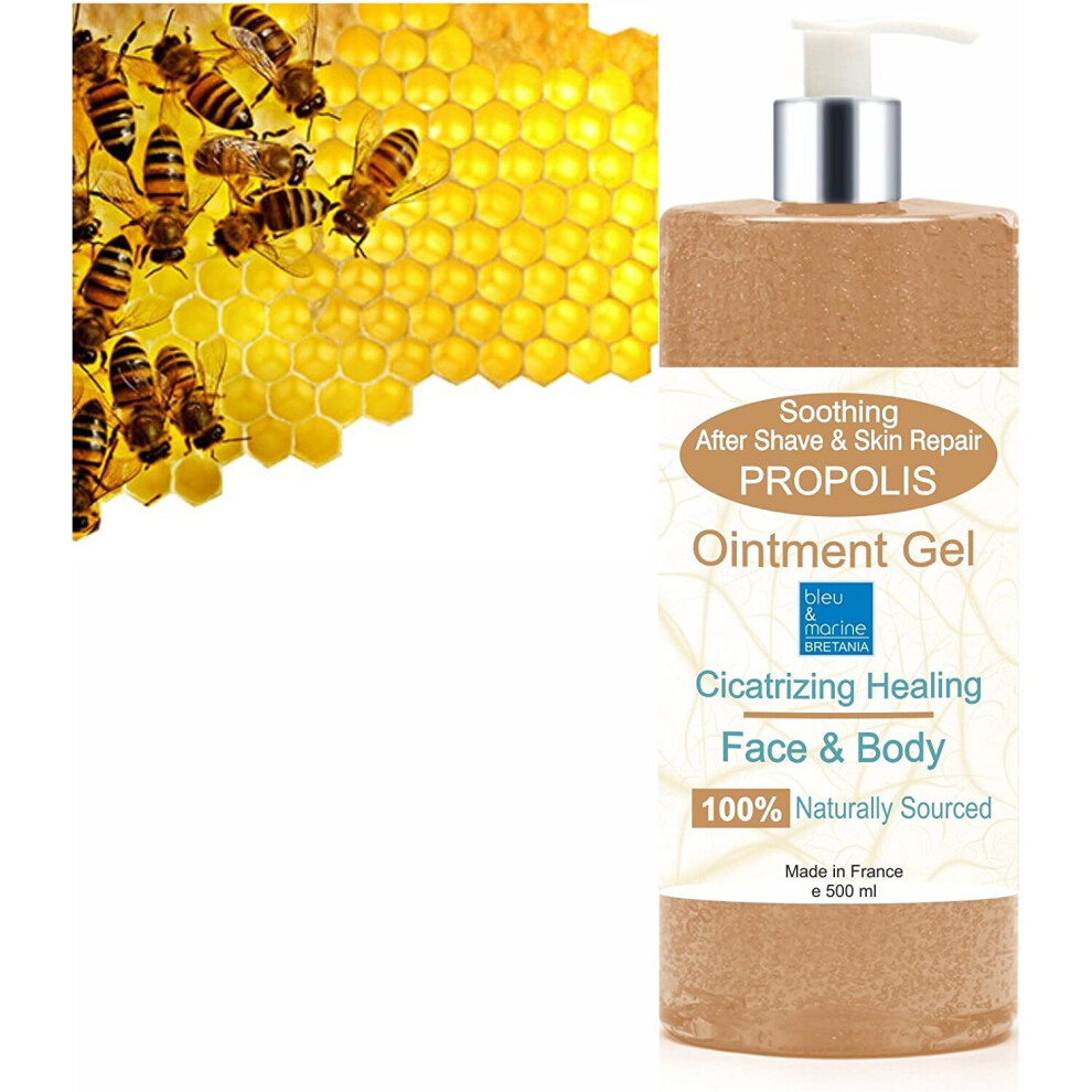 Pure Propolis Cicatrizing Gel Ointment 500 ml Dispenser Pump Bottle - Healing Balm - After-shave - Soothing gel "insect bites" - Body and facial care