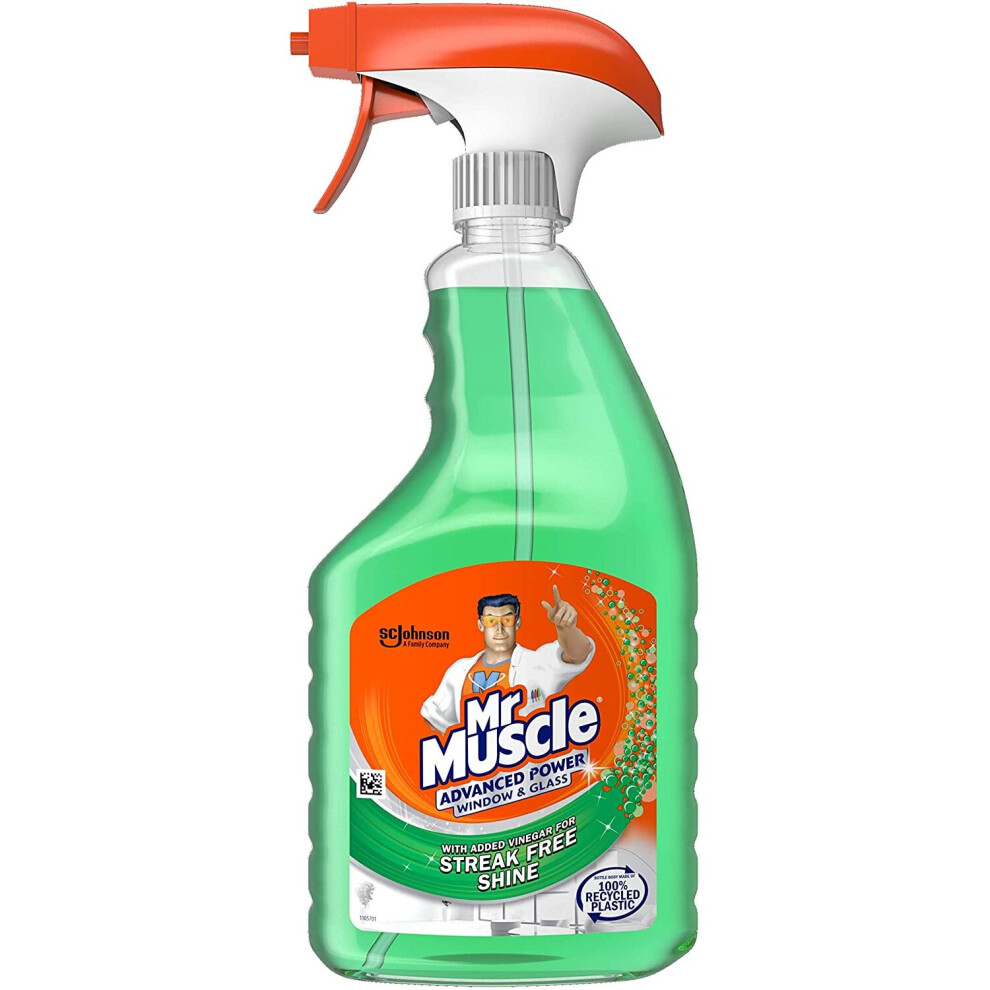 Mr Muscle Window & Glass Cleaner, Advanced Power Cleaning Spray for Streak Free Shine, 750 ml (Pack of 6)