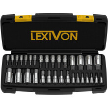 LEXIVON Master HEX Bit Socket Set, Premium S2 Alloy Steel | Complete 32-Piece, SAE and Metric Set | Enhanced Storage Case (LX-144)