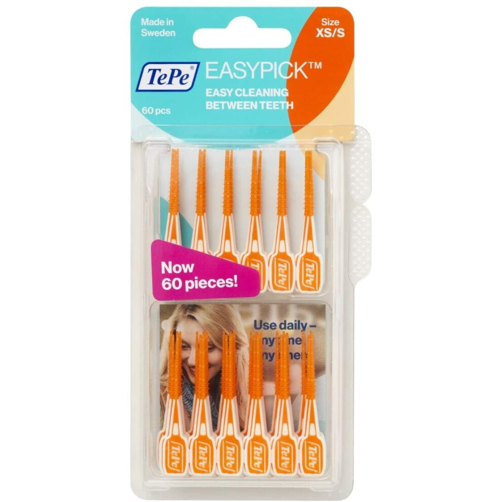 TEPE Easypick Dental Picks For Daily Oral Hygiene, Healthy Teeth And Gums, Size Xs/S / 1 X 60 Picks