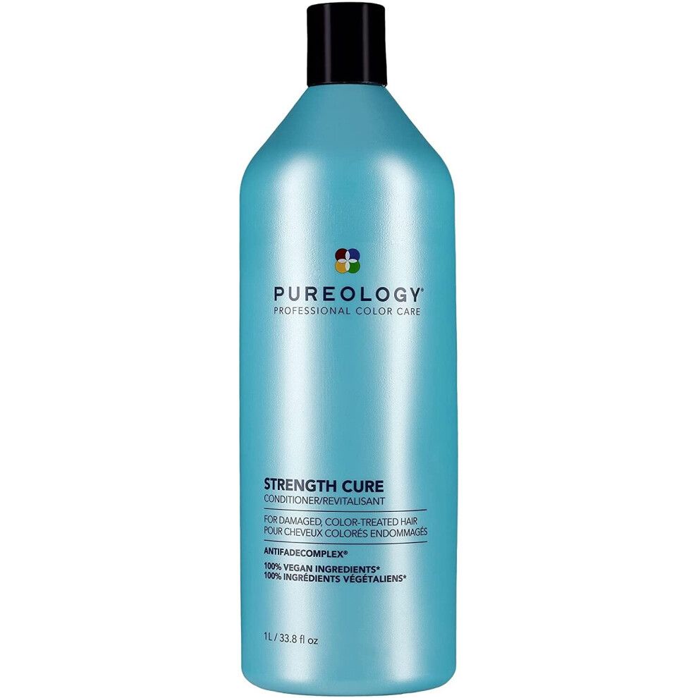 Pureology | Strength Cure | Strengthening Conditioner | For Damaged, Colour Treated Hair | Vegan | 1000ml