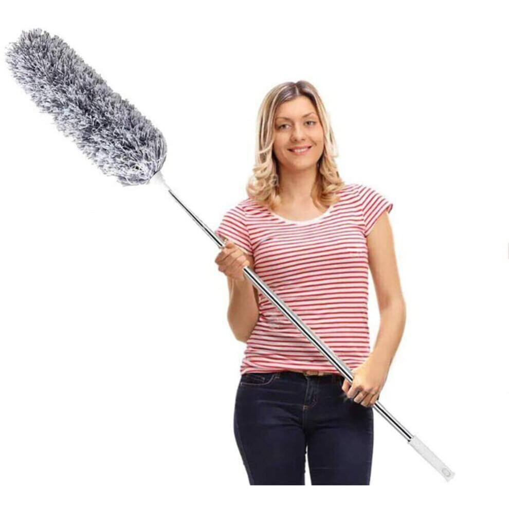 Feather Duster,Extendable Duster Microfiber Long Extension Pole Scratch Resistant Cover, Washable, Cleaning High Ceiling Fans, Blinds, Cobweb