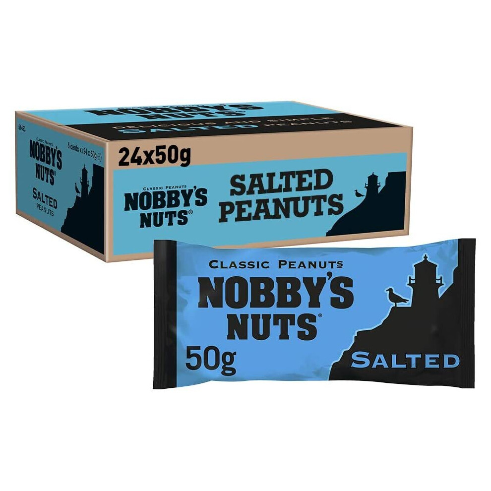 Nobby's Nuts Classic Delicious And Simple Salted Peanuts, Vegetarian, 50 G (Case Of 24 Bags)
