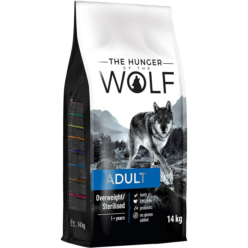 The Hunger of The Wolf Dry Dog Food for Adult Dogs Overweight or Sterilised, Light Formula, All Breeds, 14 kg