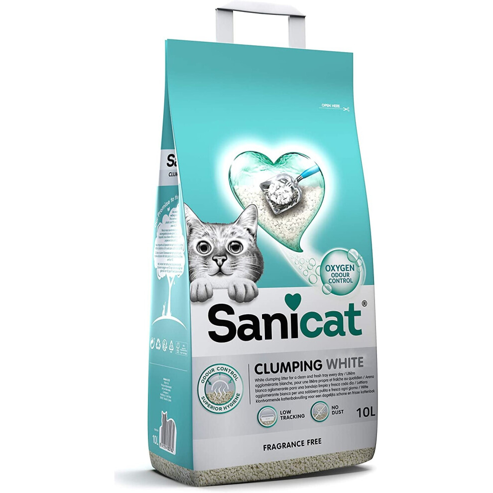 Sanicat Clumping White unscented 10L