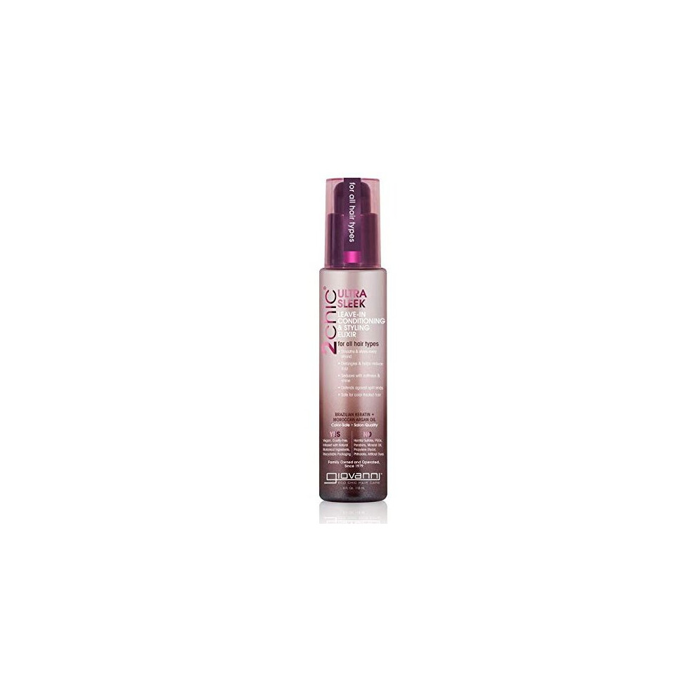 Giovanni 2chic Brazilian Keratin and Argan Oil Ultra Sleek Leave In Conditioner and Styling Elixir 118 ml