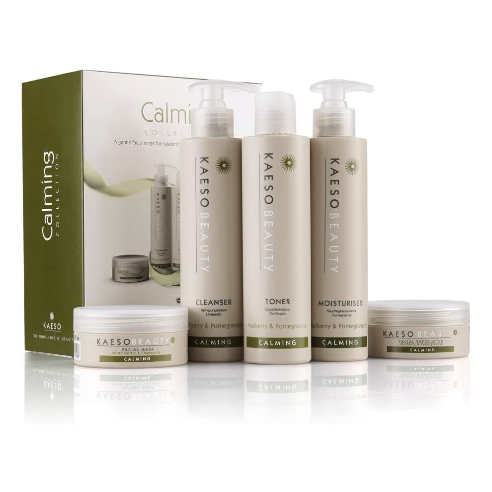 Kaeso Calming Facial Kit (Includes Calming Mask, Calming Exfoliator, Calming Cleanser, Calming Toner & Calming Moisture)