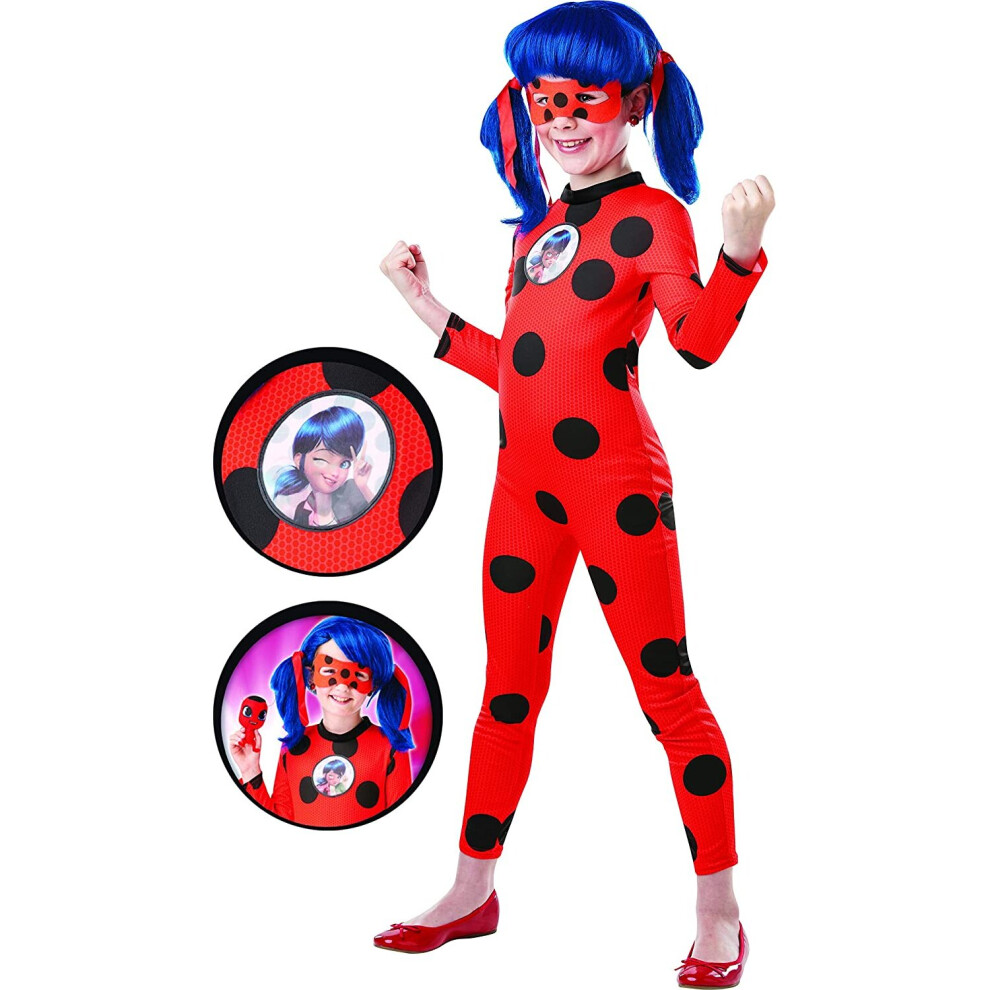 Rubies Rubie's Official Miraculous Ladybug Deluxe Childs Costume And Eye Mask, Superhero