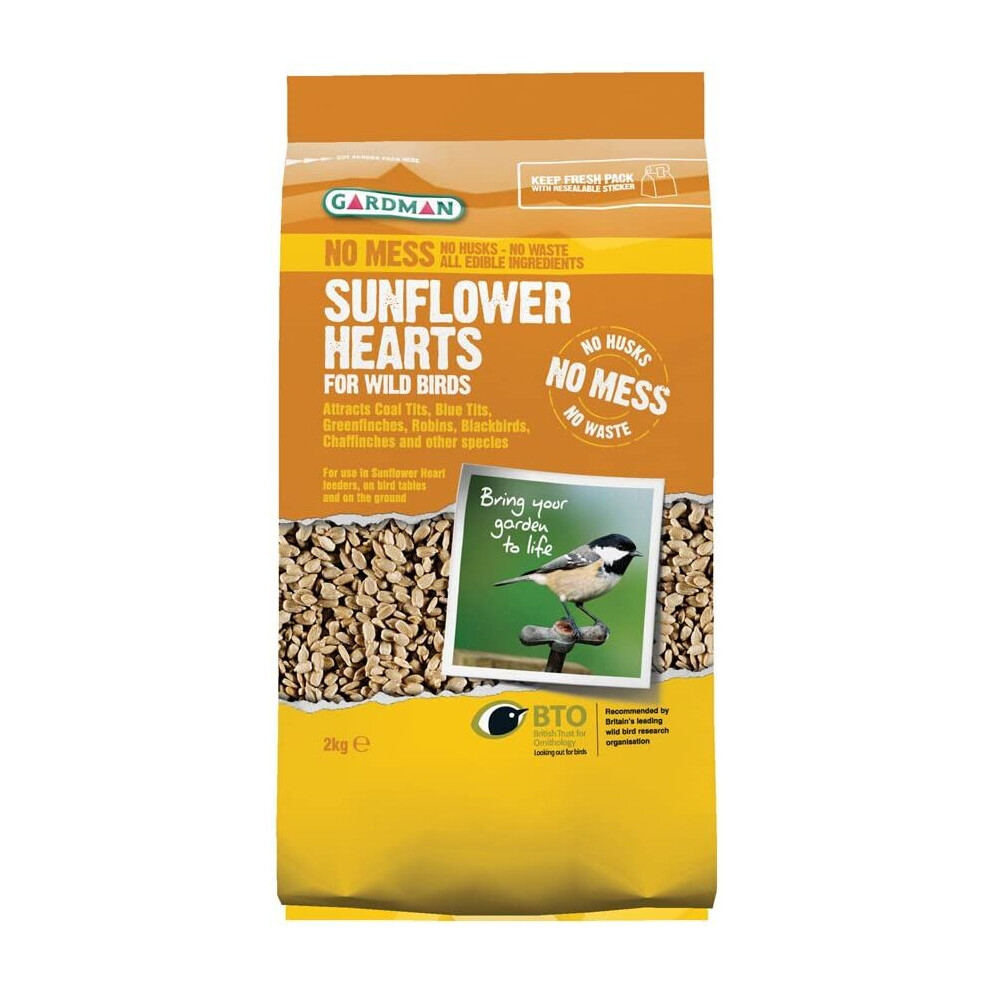 Gardman A06420 Sunflower Hearts Bird Seed, Multi-Colour, 1 kg