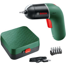 Bosch 06039C7170 Cordless Screwdriver IXO (6th Generation, green, variable SPEED CONTROL, rechargeable with micro USB-cable, in storage case), 126.0 m