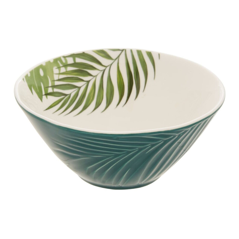 Porcelain Dark Green Large Bowl,Decorative Mixing Bowl,Serving Bowl With Dark Green Outer & White Inner