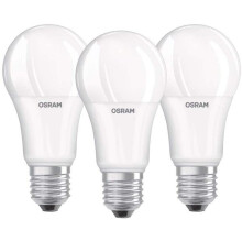 Osram LED Lamp/E27 Base/Cool White (4000 K)/Replaces 100 W Incandescent Bulbs/13 W/Frosted/LED Base Classic A, Pack of 3