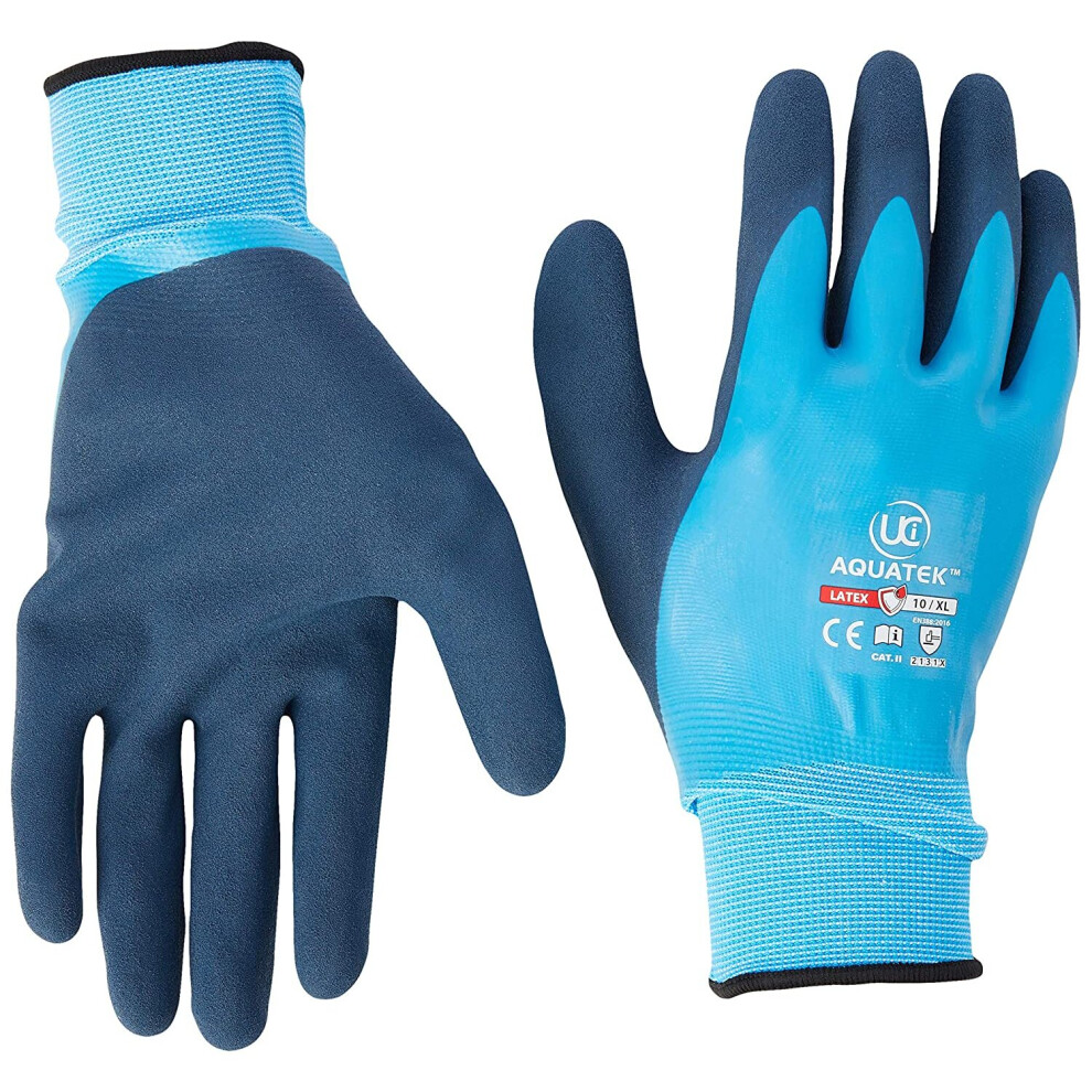 Uci Aquatek Dual Coated Latex Gloves - X Large - 1 Pair 5060123114416