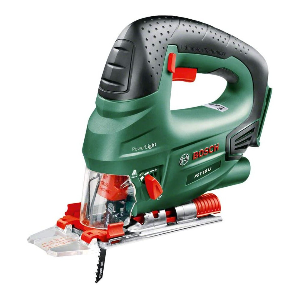 Bosch 603011002 Cordless Jigsaw PST 18 LI (Without Battery, 18 Volt System, in Cardboard Box), Green