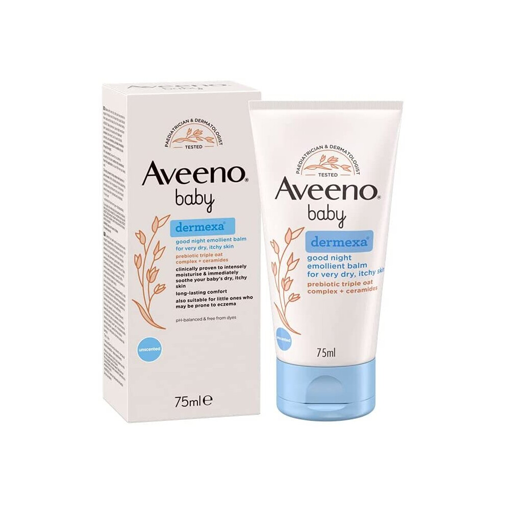 Aveeno Baby Dermexa Good Night Emollient Balm, 75 ml [Packaging May Vary]