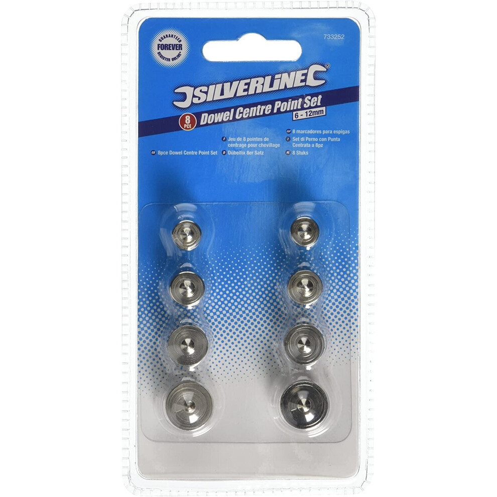 Silverline 733252 Dowel Centre Point, 6-12 mm - Set of 8