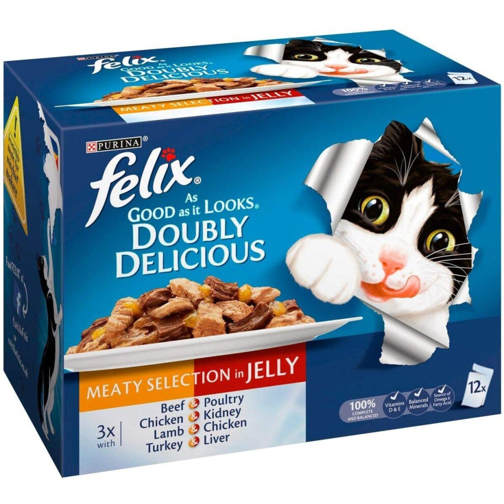 Felix As Good As It Looks Doubly Delicious Meat In Jelly - Pouch (12X100g)