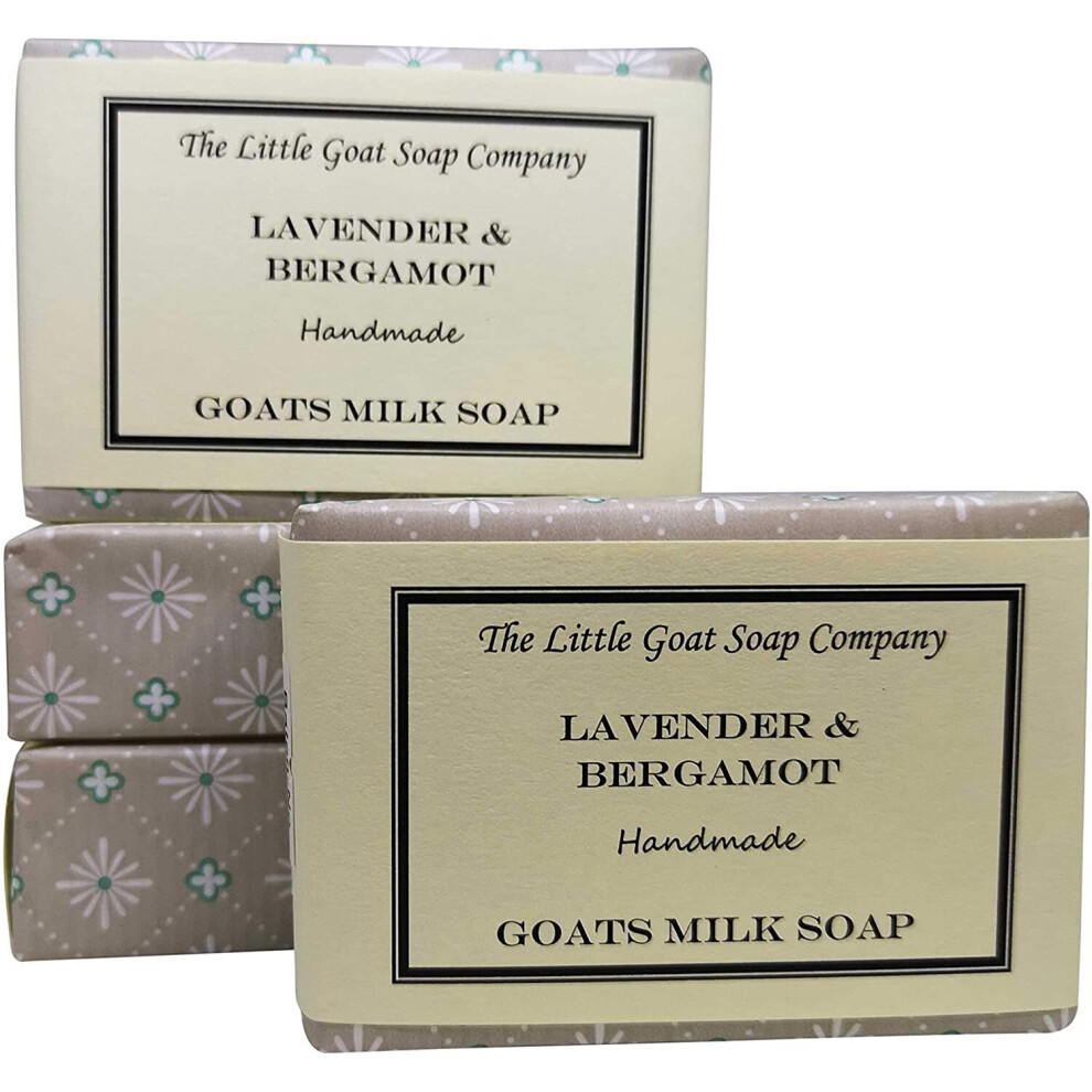 The Little Goat Soap Company Lavender 4 X & Bergamot Goats Milk Soap. 100G. Eczema, Psoriasis, Dermatitis. Rosacea, Dry Skin