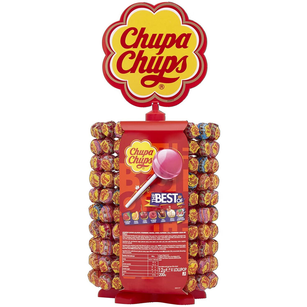 Chupa Chups Assorted Lollipop Carousel (Total of 200 Lollipops)